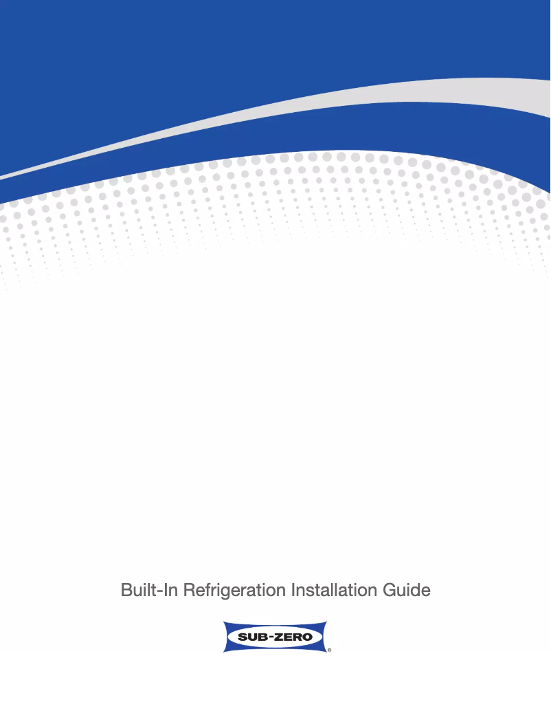 Page n°1 - Guide d'installation Sub-Zero BI-48S/O