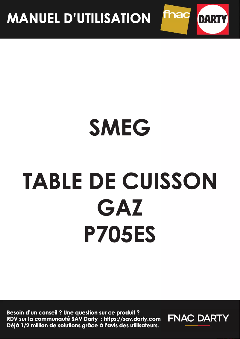 Page 1 de la notice Manuel utilisateur Smeg P705ES