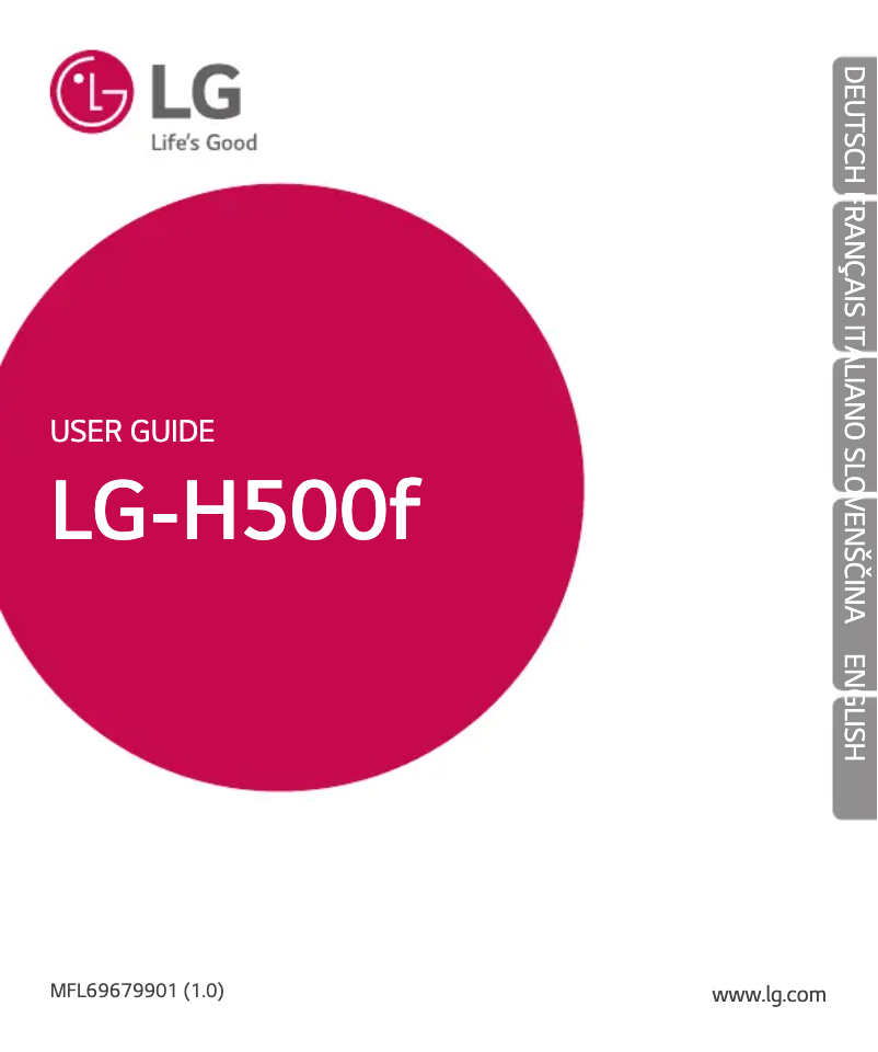 Image de la première page du manuel de l'appareil LG-H500F