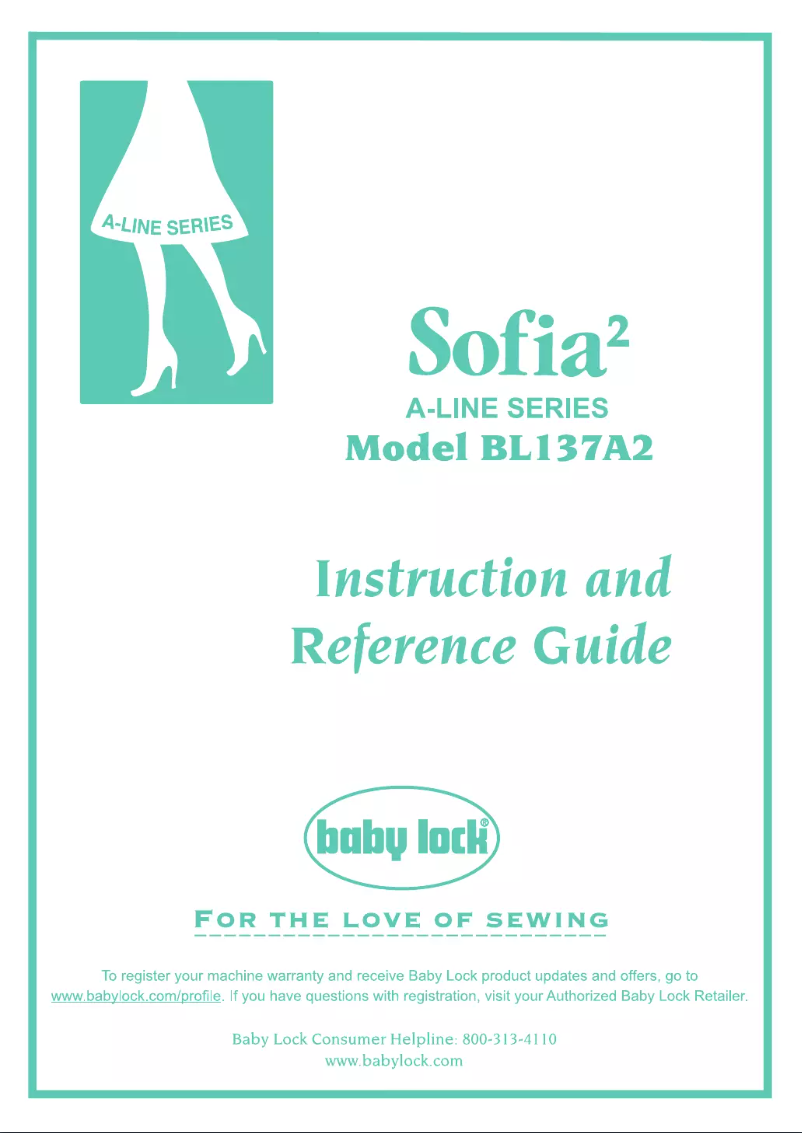 Page 1 de la notice Manuel utilisateur Baby Lock BL137A2 Sofia 2