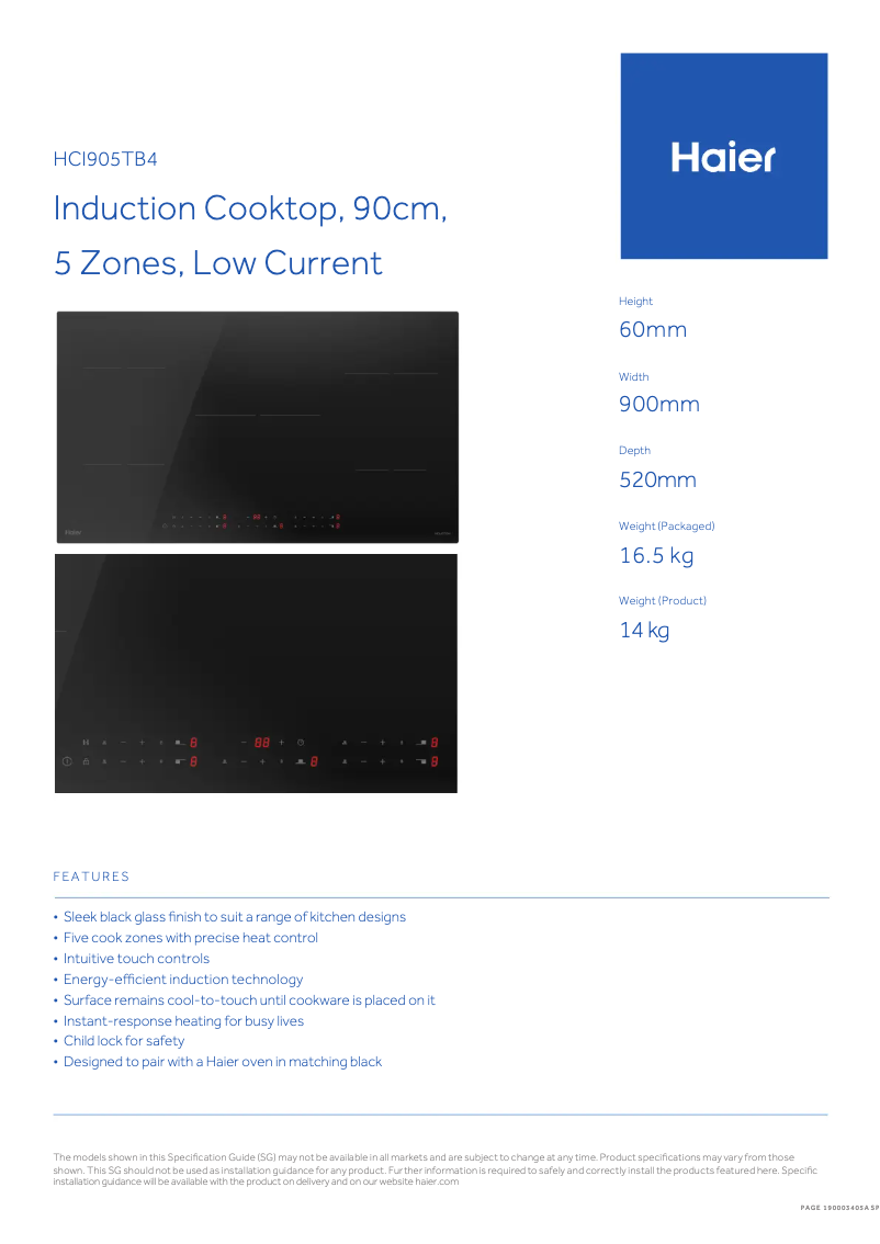 Image de la première page du manuel de l'appareil HCI905TB4