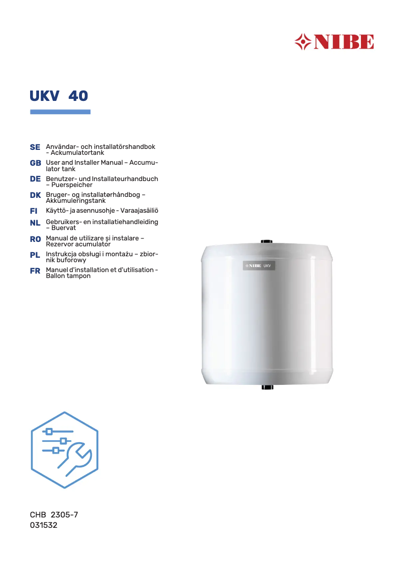 Page 1 de la notice Label énergétique Nibe UKV 20-300