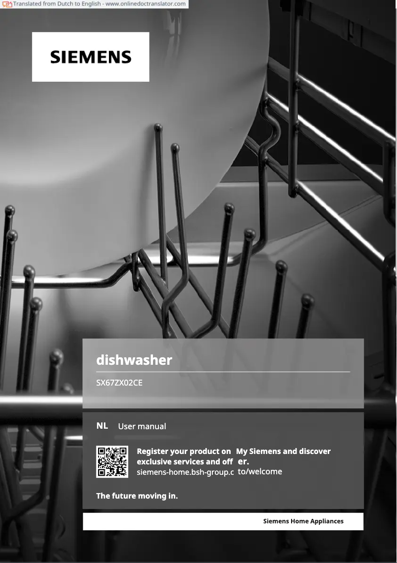 Page n°1 - Manuel utilisateur Siemens SX67ZX02CE