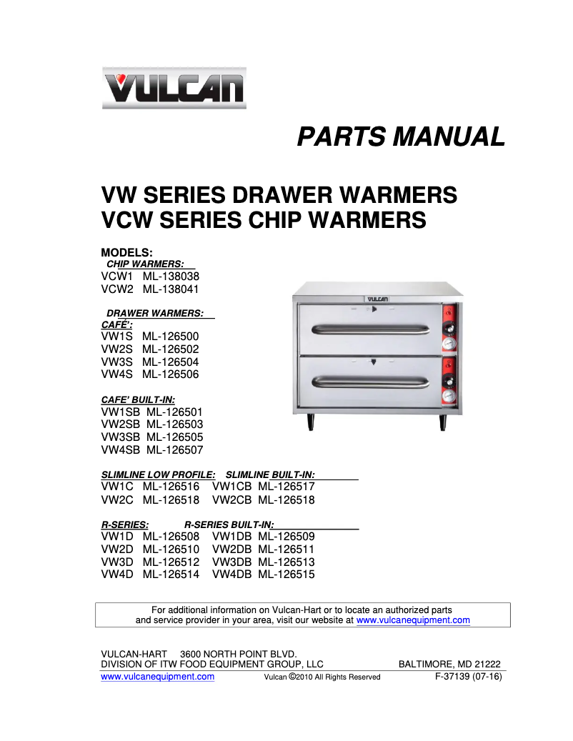 Page n°1 - Catalogue Vulcan VW1S