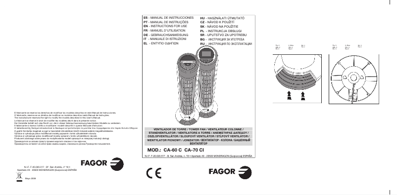 Página 1 del manual Manual de usuario Fagor CA-60C