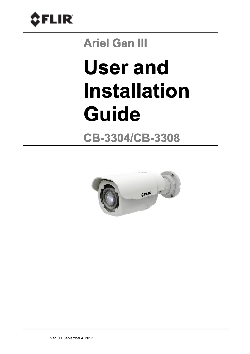 Page 1 de la notice Manuel utilisateur FLIR Ariel CB-3308