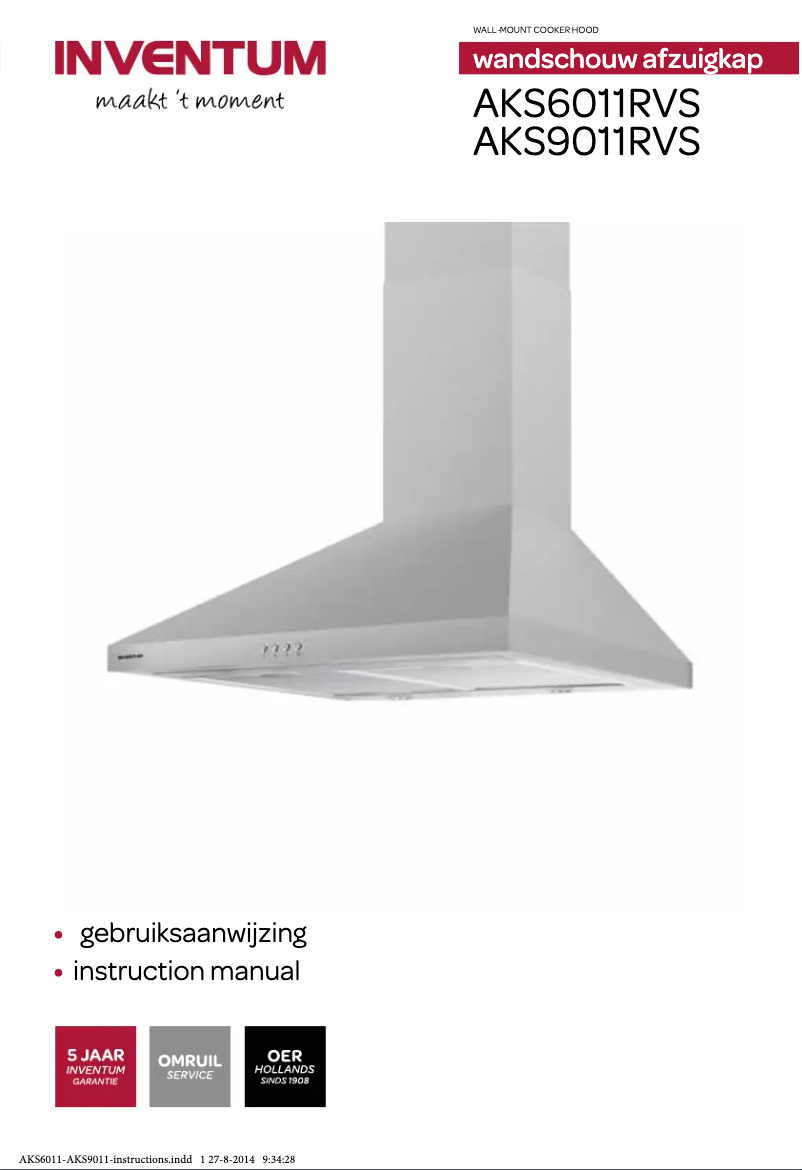 Page 1 de la notice Manuel utilisateur Inventum AKS9011RVS