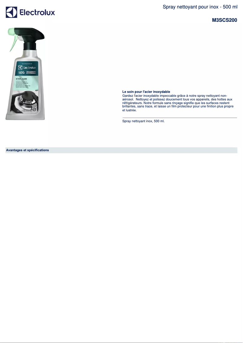 Page n°1 - Fiche technique AEG M3SCS200