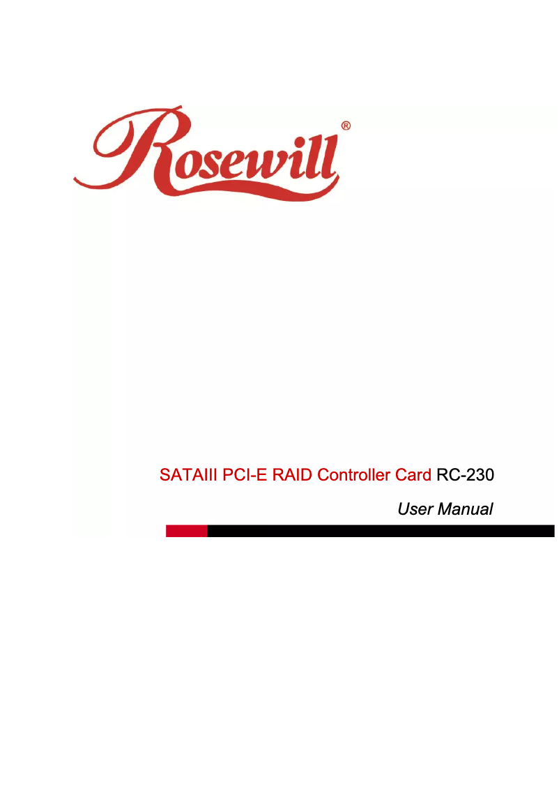 Page n°1 - Manuel utilisateur Rosewill RC-230