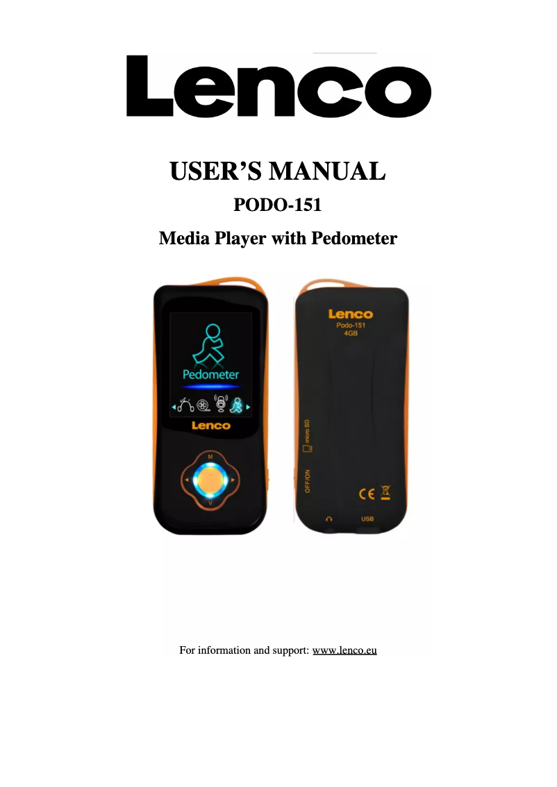 Image de la première page du manuel de l'appareil Podo-151