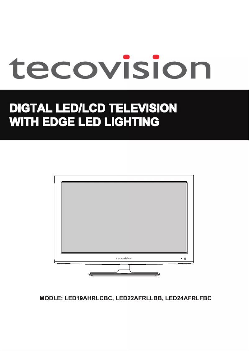 Page 1 de la notice Manuel utilisateur Tecovision LED22AFRLLBB