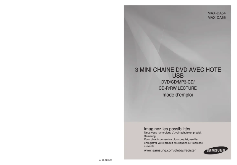 Page 1 de la notice Manuel utilisateur Samsung MAX-DA54