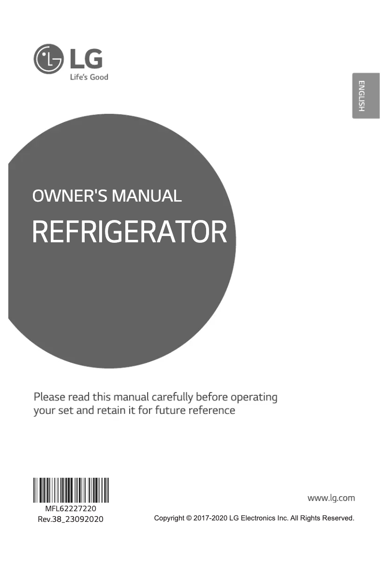 Page 1 de la notice Manuel utilisateur LG GL-B322RVBN