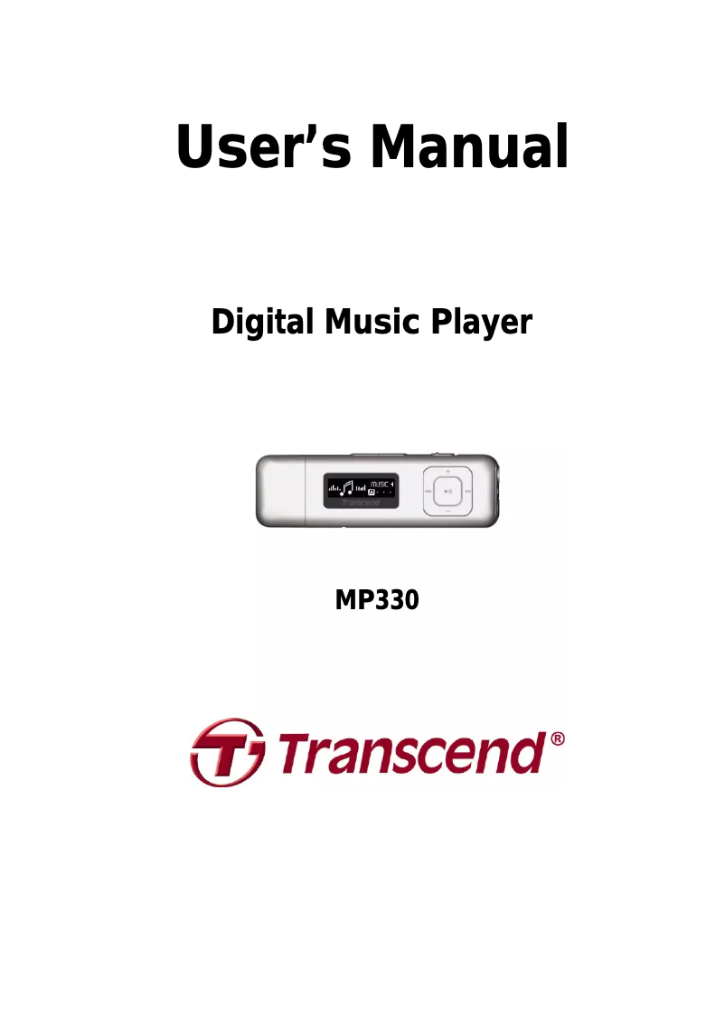 Page 1 de la notice Manuel utilisateur Transcend MP330 8GB