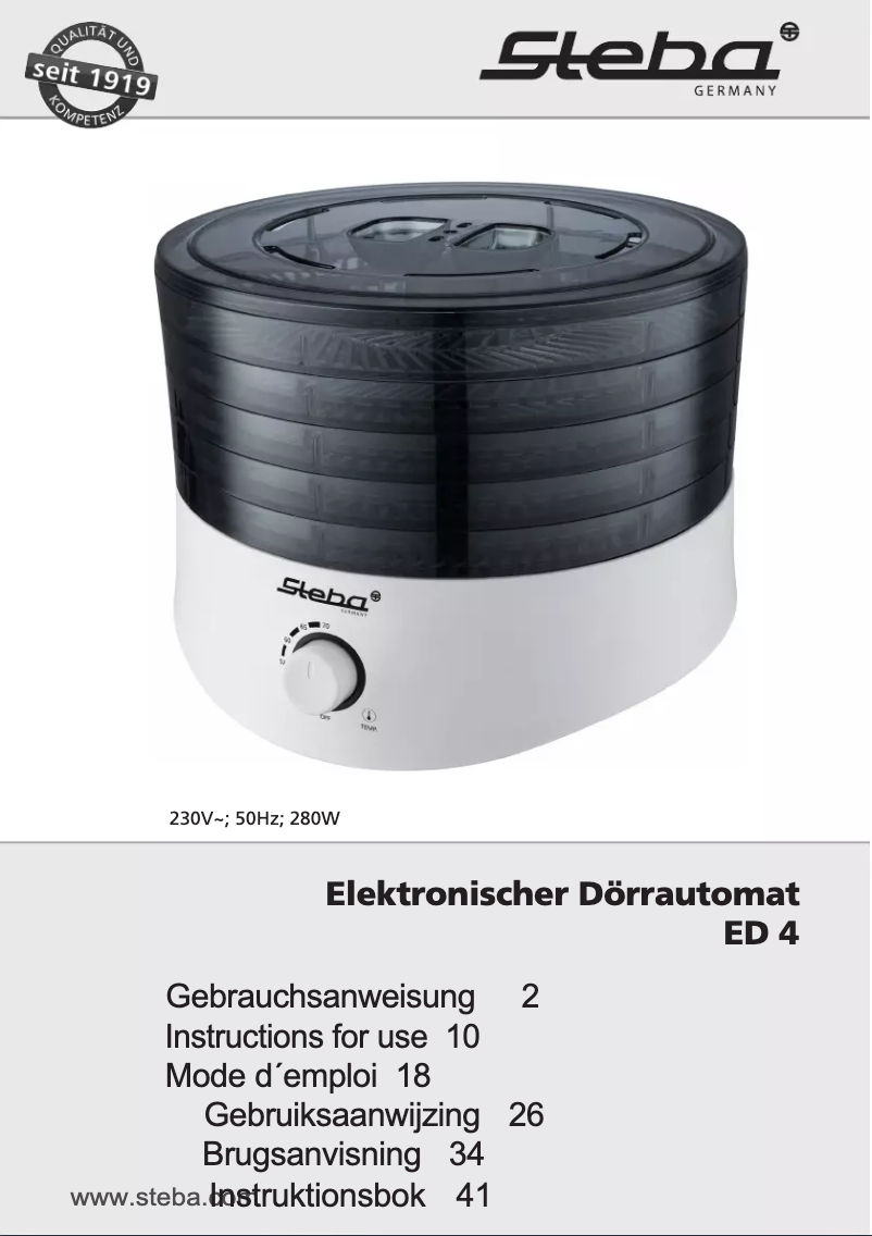 Page 1 de la notice Manuel utilisateur Steba ED4