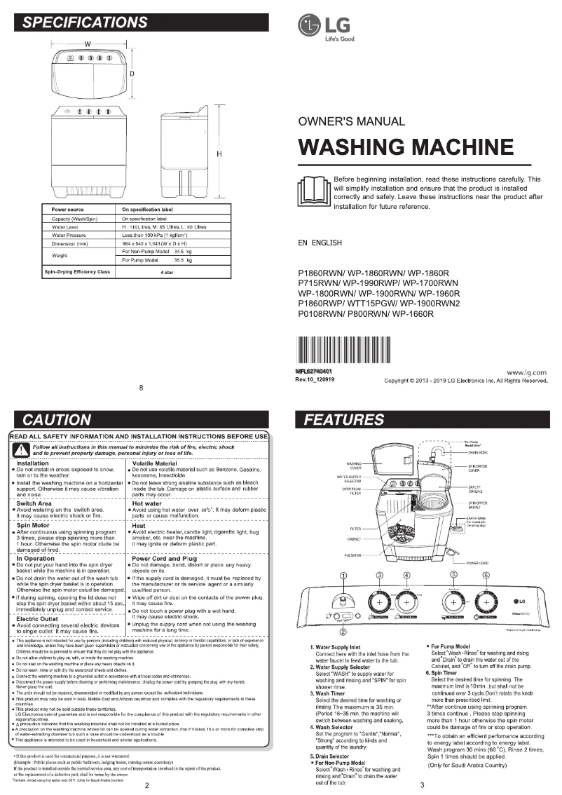 Page n°1 - Manuel utilisateur LG TT14300