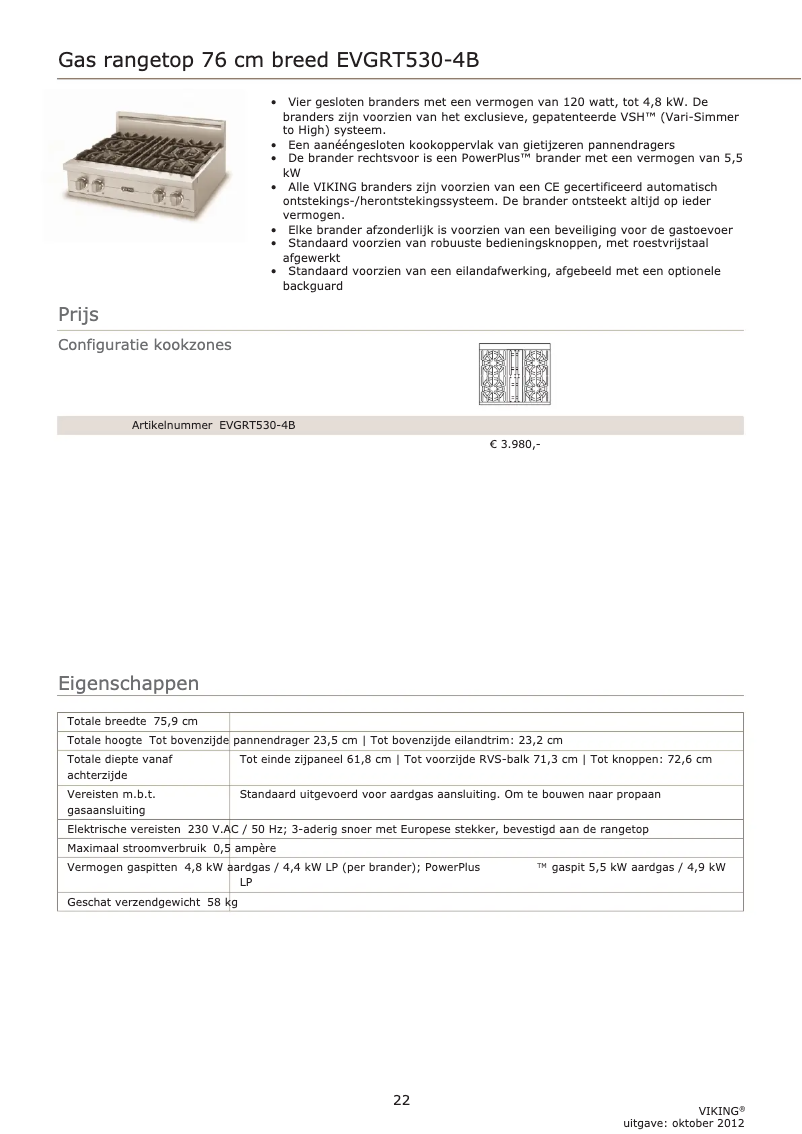 Página 1 del manual Manual de usuario Viking EVGRT530-4B
