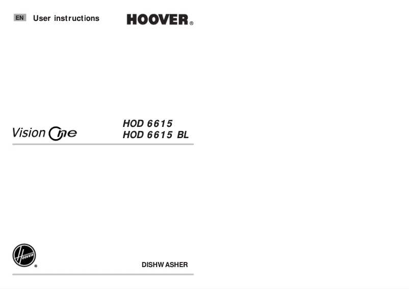 Página 1 del manual Manual de usuario Hoover HOD 6615/1-80