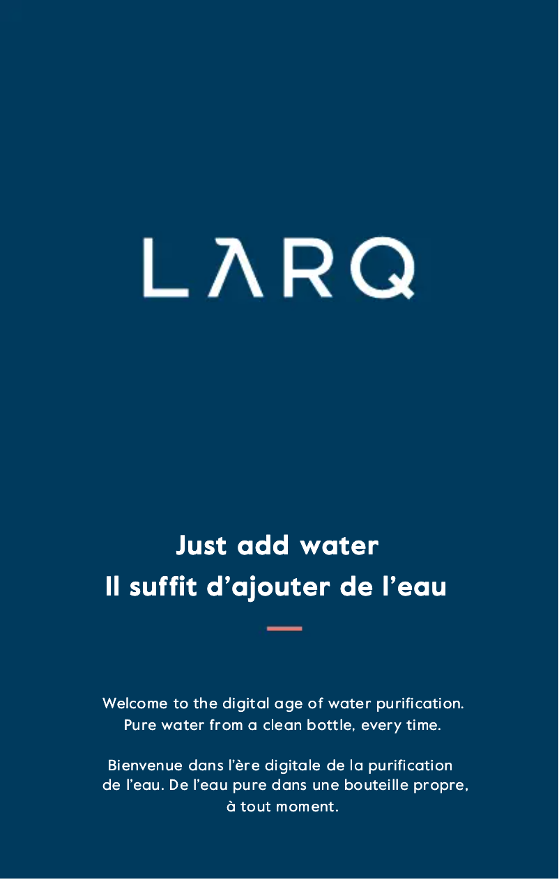 Page 1 of the manual User Manual LARQ Bottle Movement