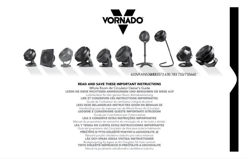 Page 1 de la notice Manuel utilisateur Vornado 533