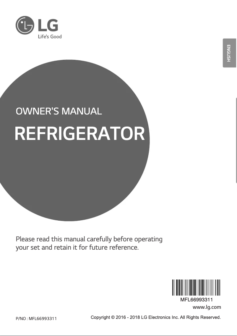 Page 1 de la notice Manuel utilisateur LG GL-B205AHPB