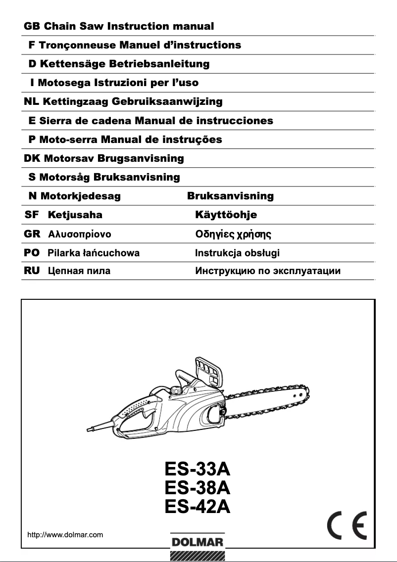 Page n°1 - Manuel utilisateur Dolmar ES42A