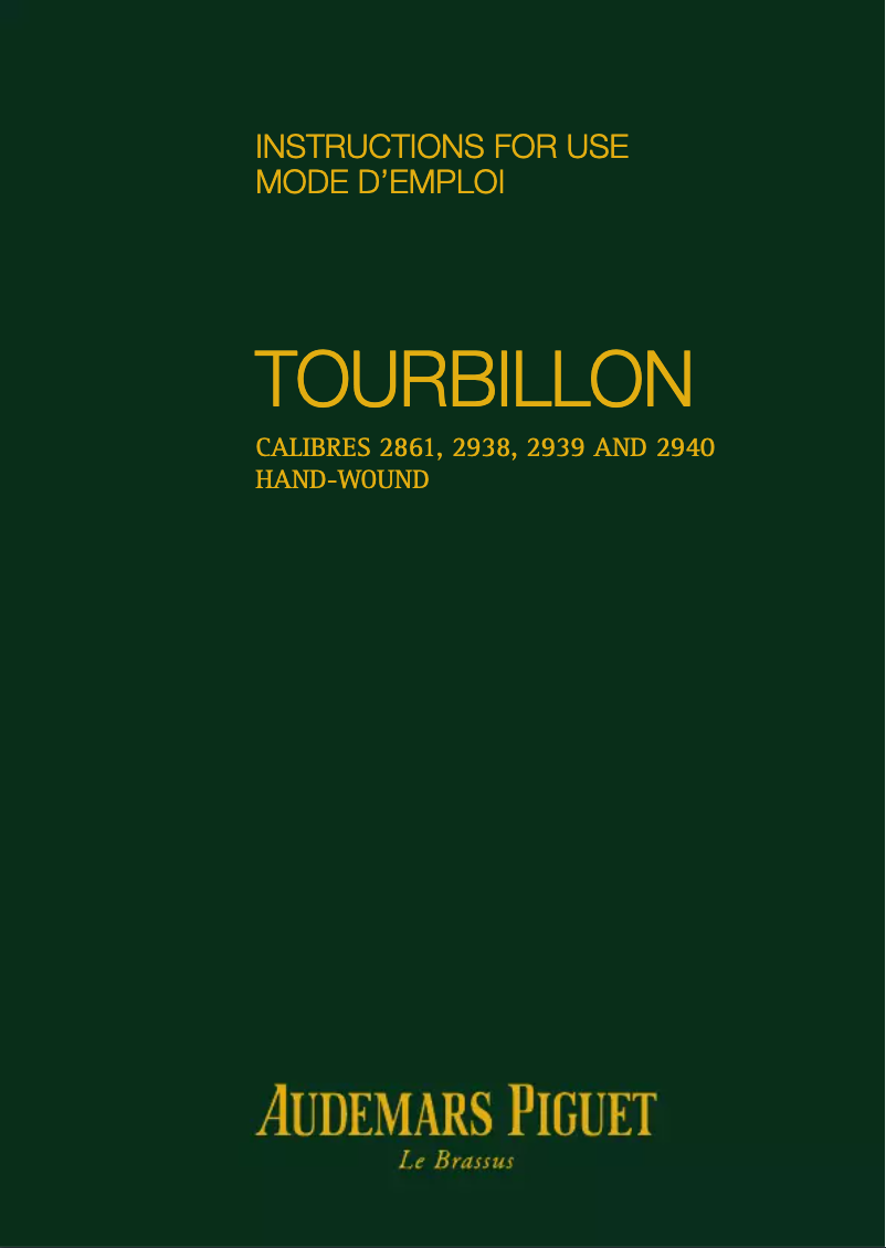 Page n°1 - Manuel utilisateur Audemars Piguet Millenary 26354BC.ZZ.D204CR.01