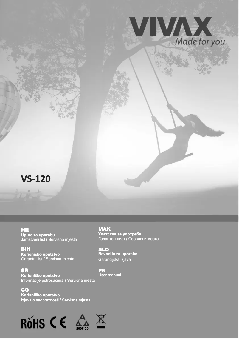 Page n°1 - Manuel utilisateur Vivax VS-120