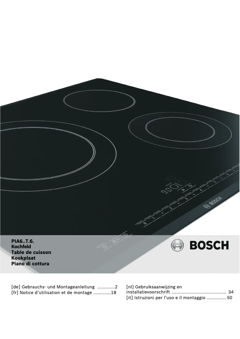Page 1 de la notice Manuel utilisateur Bosch PIA645T66E