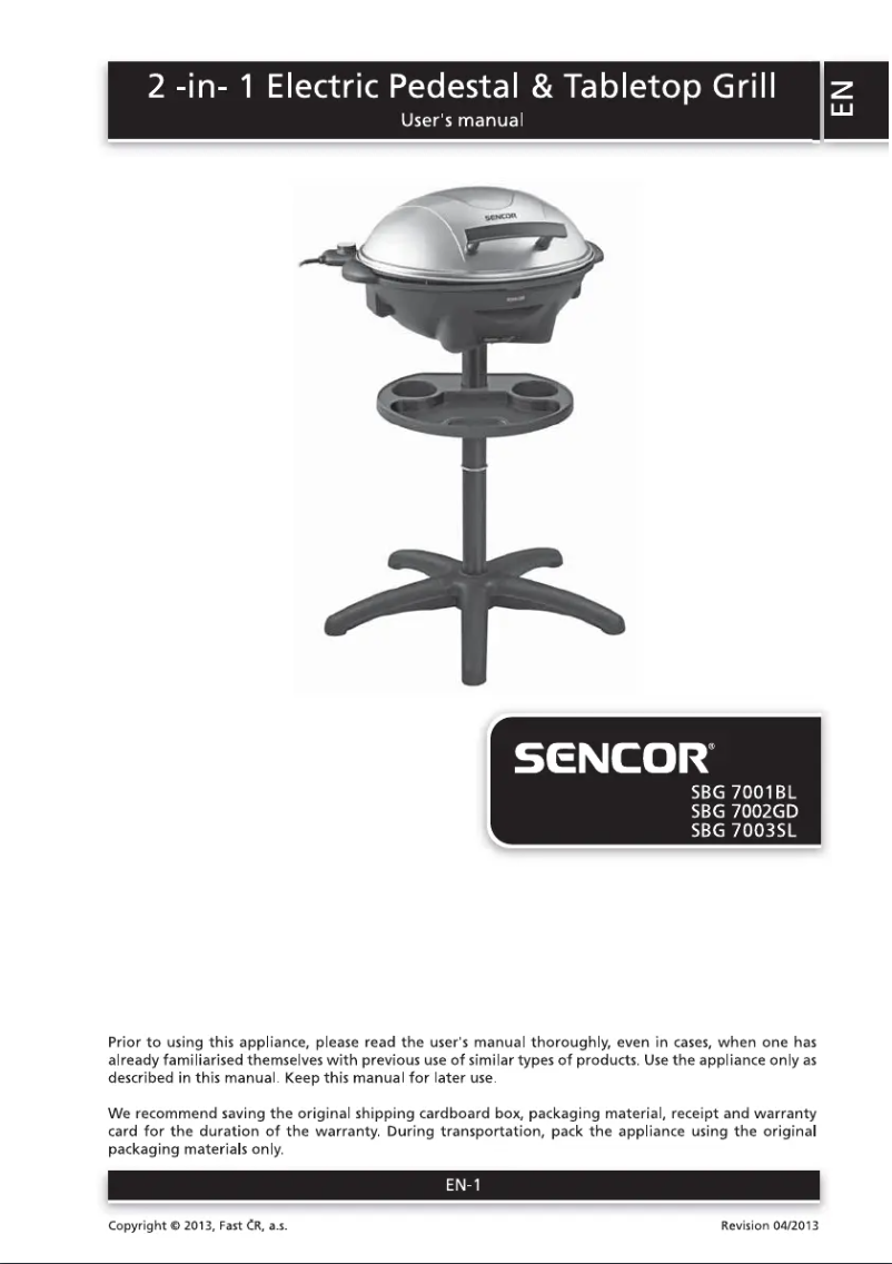 Página 1 del manual Manual de usuario Sencor SBG 7001BL