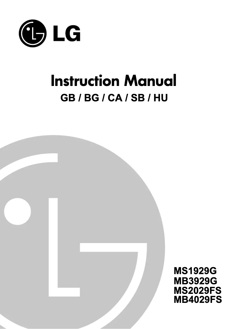 Page n°1 - Manuel utilisateur LG MS1929G