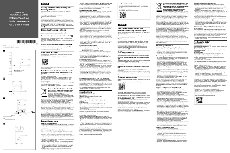 Page 1 de la notice Manuel utilisateur Sony Wena Wrist Pro WNW-B11B