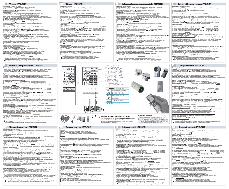 Page n°1 - Manuel utilisateur Intertechno ITZ-500