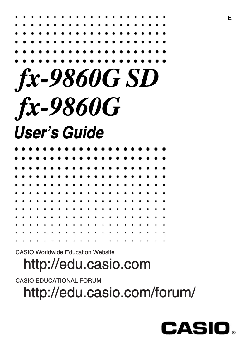Imagen de la primera página del manual del dispositivo FX-9860G