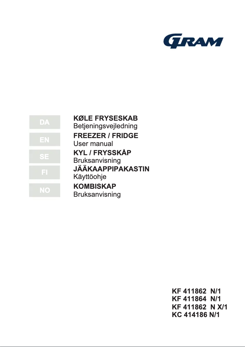 Page 1 de la notice Manuel utilisateur Gram KF 411864 N/1
