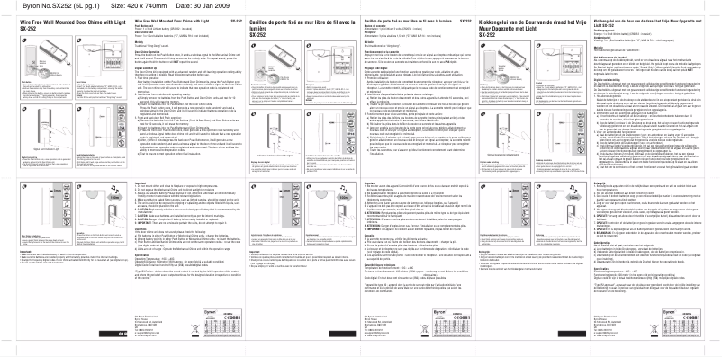 Image de la première page du manuel de l'appareil SX252