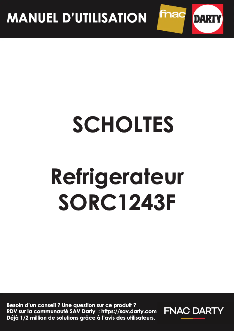 Image de la première page du manuel de l'appareil SORC1243F