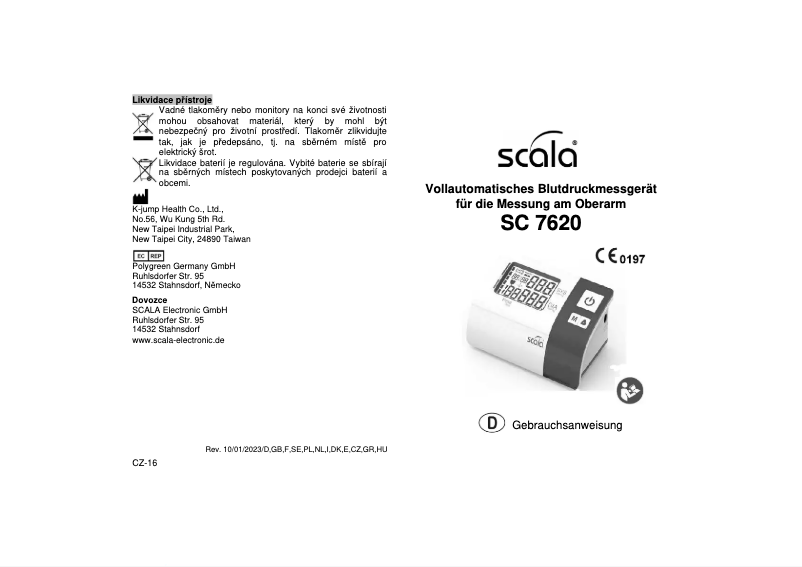 Page 1 de la notice Manuel utilisateur Scala SC 7620