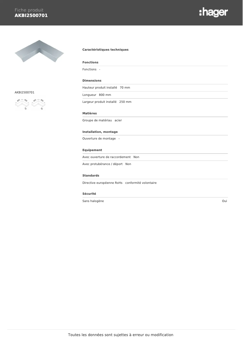 Image de la première page du manuel de l'appareil AKBI2500701