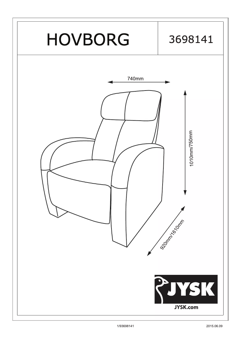 Page n°1 - Manuel utilisateur JYSK Hovborg