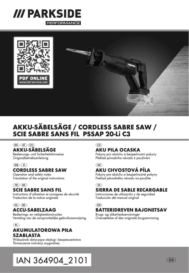 Page n°1 - Manuel utilisateur Parkside PSSAP 20-Li C3