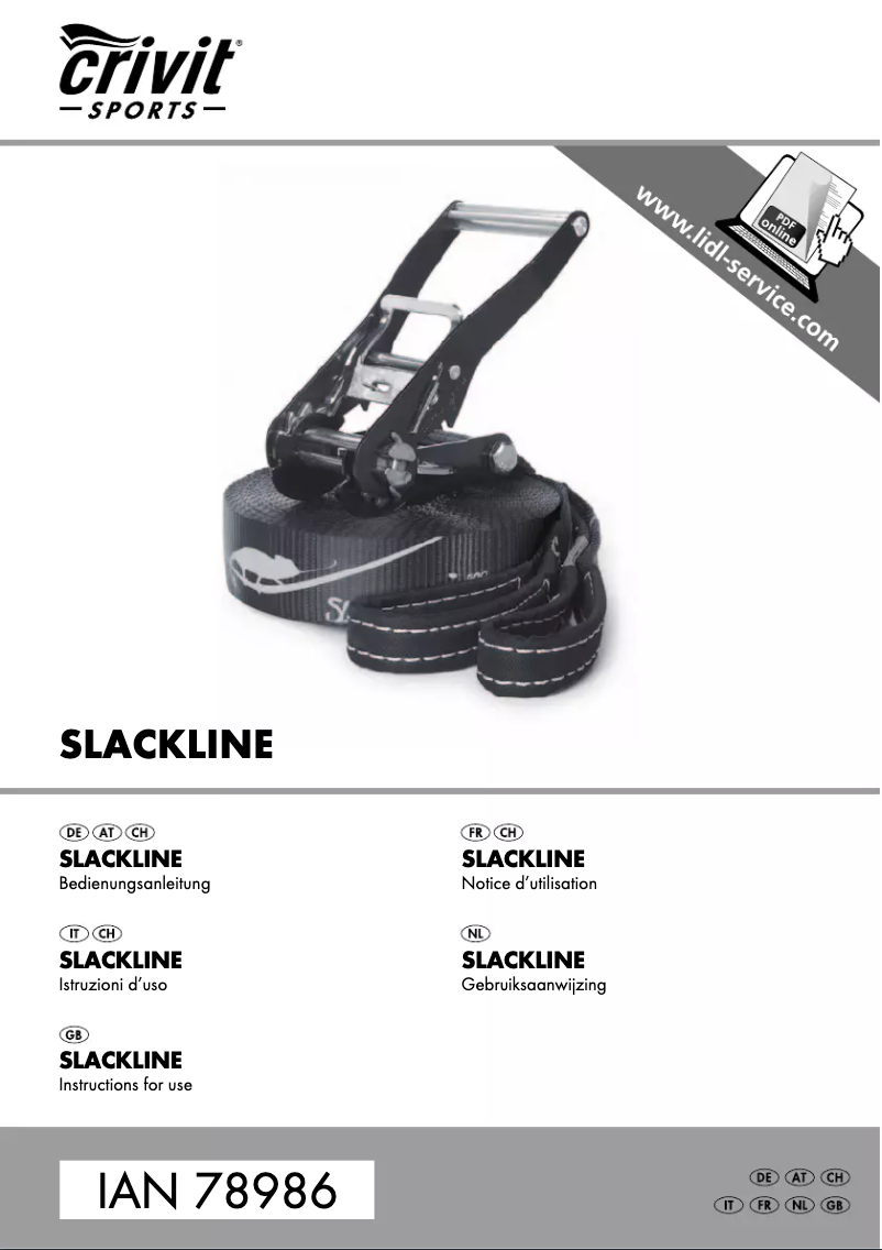 Page 1 de la notice Manuel utilisateur Crivit IAN 78986