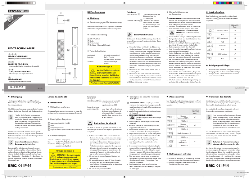 Image de la première page du manuel de l'appareil IAN 92053