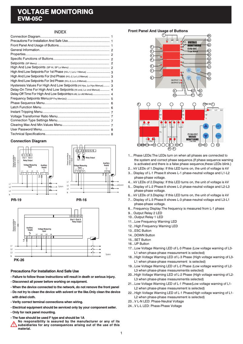 Image de la première page du manuel de l'appareil EVM-05C-96
