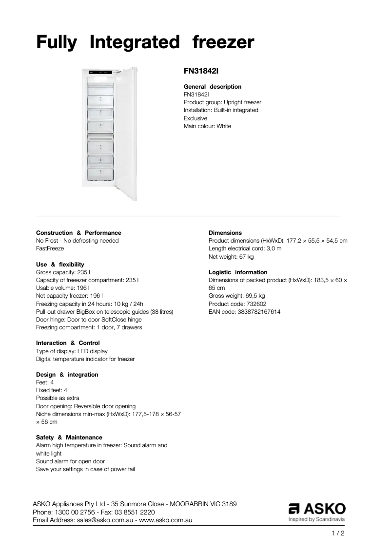 Image de la première page du manuel de l'appareil FN31842I