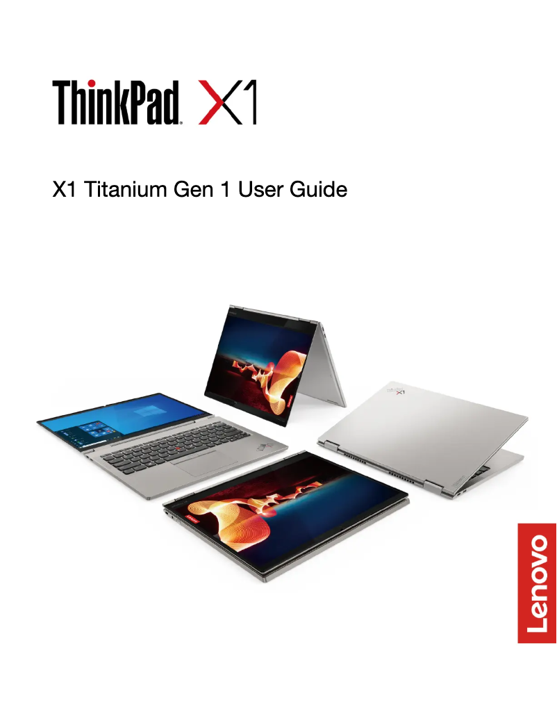 Page n°1 - Manuel utilisateur Lenovo ThinkPad X1 Titanium Yoga Gen 1