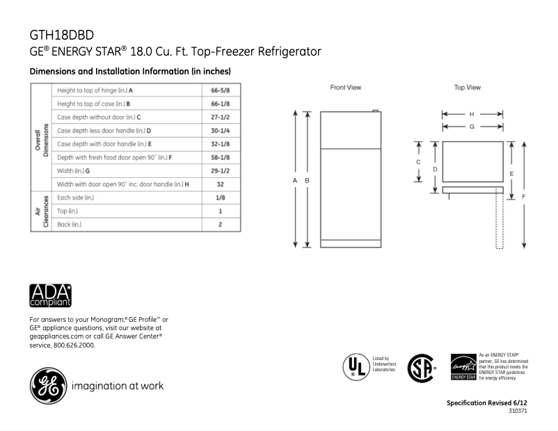 Image de la première page du manuel de l'appareil GTH18DBDBB