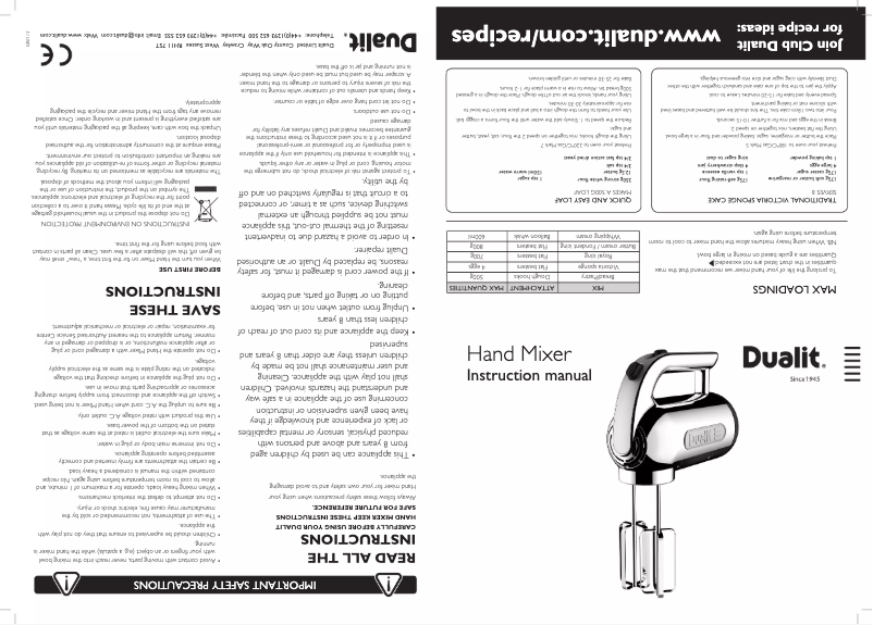Image de la première page du manuel de l'appareil 89325