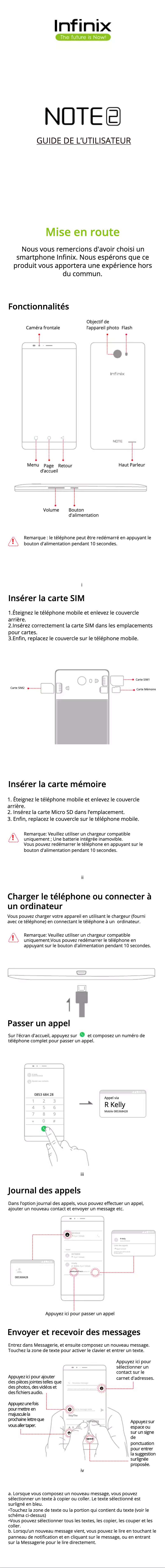 Image de la première page du manuel de l'appareil Note 2