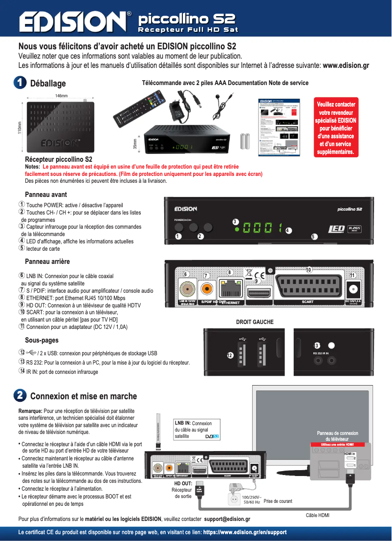 Page 1 of the manual User Manual Edision Piccollino S2